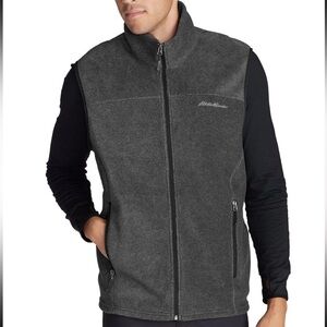 Eddie Bauer Charcoal Gray Fleece Zip Vest Men’s Large